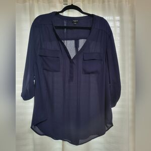 Navy Torrid Harper blouse, size 2